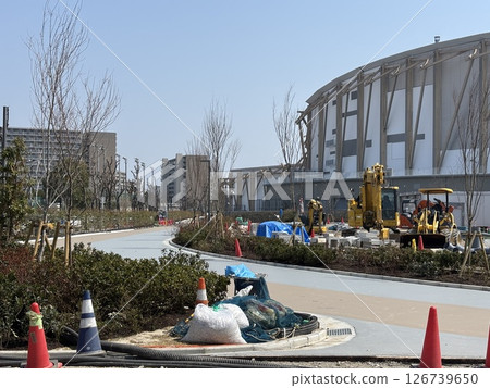Meijo Park (Nagoya City) under construction in conjunction with the construction of the new Aichi Prefectural Gymnasium 126739650