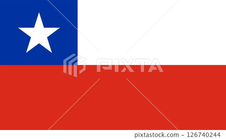 Illustration of Chile national flag	 126740244
