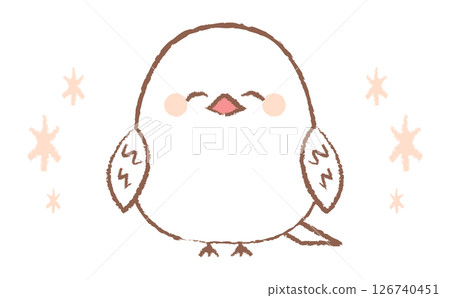 手繪的可愛白爪哇麻雀插圖 126740451