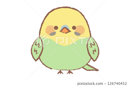 Cute parakeet hand-drawn style character illustration 126740452