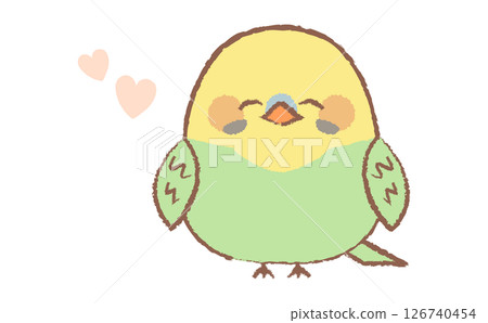Cute parakeet hand-drawn style character illustration Cute parakeet hand-drawn style character illustration 126740454