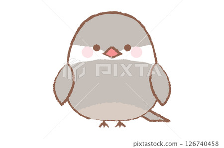 Cute hand-drawn illustration of a Java sparrow 126740458