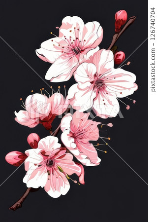 an AI Image Generator, Beautiful Cherry Blossom Flowers in Full Bloom an AI Image Generator, Beautiful Cherry Blossom Flowers in Full Bloom 126740704