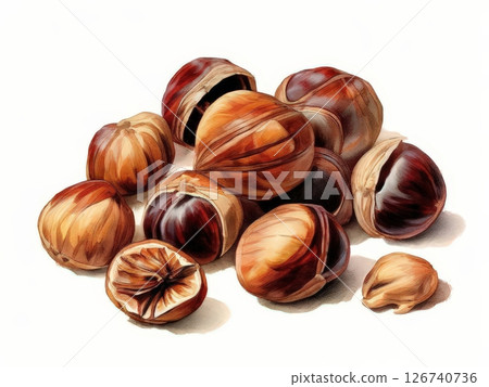an AI Image Generator, Bowl of Fresh Hazelnuts Surrounded by Leaves, an AI Image Generator, Bowl of Fresh Hazelnuts Surrounded by Leaves, 126740736
