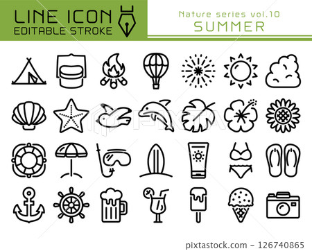Line Icon Nature Series vol.10 Summer 126740865