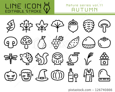 Line Icon Nature Series vol.11 Autumn 126740866