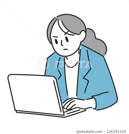 Serious woman working in the office 126741319