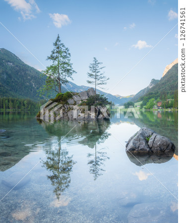 View of Hintersee lake in Berchtesgaden National Park Bavarian Alps, Germany 126741561