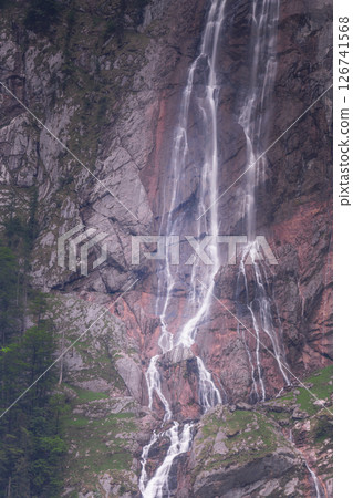 Rothbach Waterfall near Konigssee lake in Berchtesgaden National Park, Germany 126741568