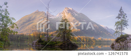 View of Hintersee lake in Berchtesgaden National Park Bavarian Alps, Germany View of Hintersee lake in Berchtesgaden National Park Bavarian Alps, Germany 126741578