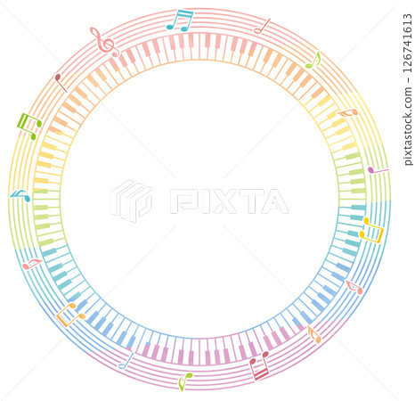 鍵盤和樂譜框架 鍵盤和樂譜框架 126741613