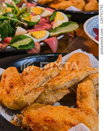 Table with party food Table with party food 126741791