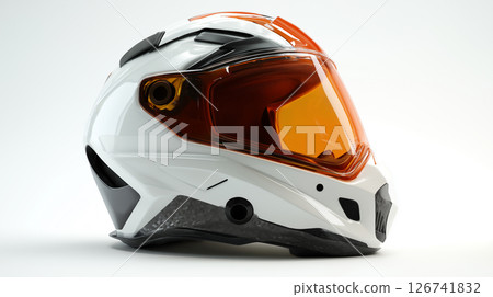 Helmet with visor on white background 126741832