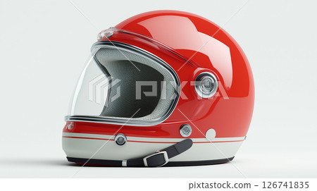 Red helmet on a white background 126741835