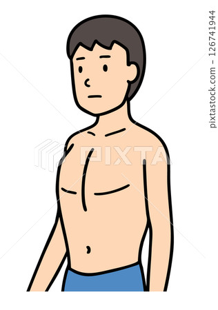 胸腔寬闊的男性,COPD 呼吸系統疾病的體徵 胸腔寬闊的男性,COPD 呼吸系統疾病的體徵 126741944