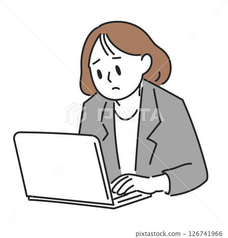 Woman having trouble working in the office 126741966