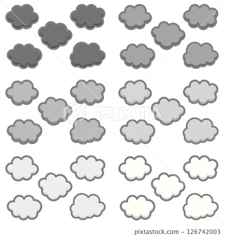 可愛的雲朵流行裝飾材料蓬鬆，蓬鬆，原宿風格，沉悶的單色 126742003