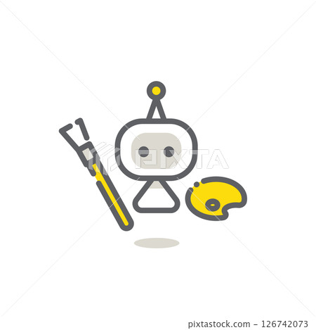 Image generation AI concept illustration: Simple and stylish line drawing Image generation AI concept illustration: Simple and stylish line drawing 126742073