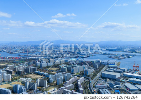 Cityscape of the Osaka Bay Area, looking towards Sakai Cityscape of the Osaka Bay Area, looking towards Sakai 126742264