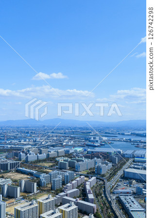 大阪灣區的城市景觀,眺望堺市 大阪灣區的城市景觀,眺望堺市 126742298