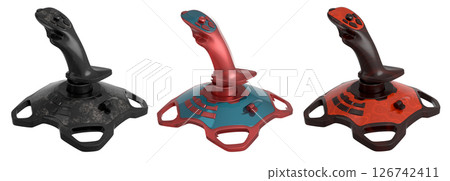 Joystick controllers for flight simulator offer incredibly immersive gaming experiences 126742411