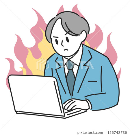 A man working hard in the office 126742786
