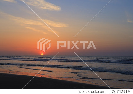 beautiful beach sunrise 126742919