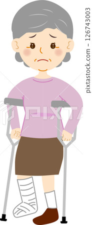 Senior woman with broken leg 126743003