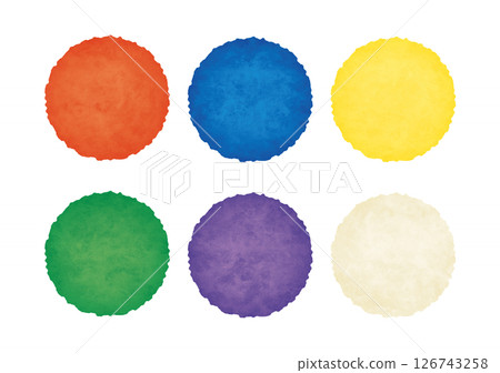 Watercolor round frame set 126743258