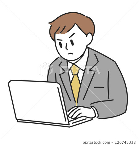 在辦公室工作的嚴肅的人 126743338