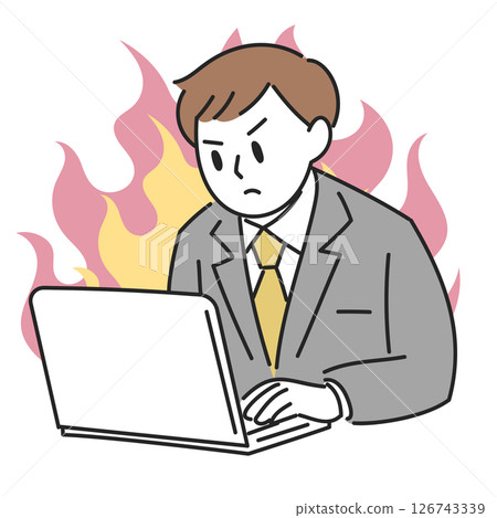 一個男人在辦公室努力工作 一個男人在辦公室努力工作 126743339