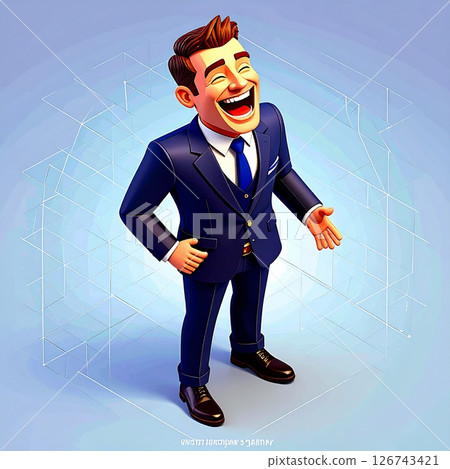 Smiling office worker illustration 126743421
