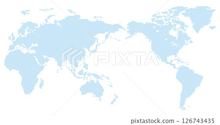 Dot style world map (blue, simple) 126743435