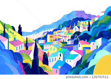 繽紛街道,趣味生活(2D插圖)-3 繽紛街道,趣味生活(2D插圖)-3 126743512