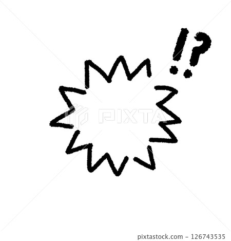 Speech bubble illustration material handwritten simple surprise 126743535