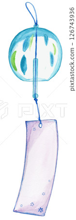 手繪水彩插圖的涼爽風鈴 手繪水彩插圖的涼爽風鈴 126743936