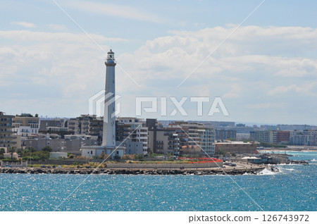 Amazing Sunset view of coastal street at city of Bari, Apulia Region, Italy 126743972