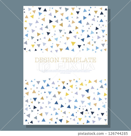 Geometric design of colored triangles. Layout for the design of the cover, banner, poster, postcard and corporate design. The idea of interior and decorative creativity Geometric design of colored triangles. Layout for the design of the cover, banner, poster, postcard and corporate design. The idea of interior and decorative creativity 126744285