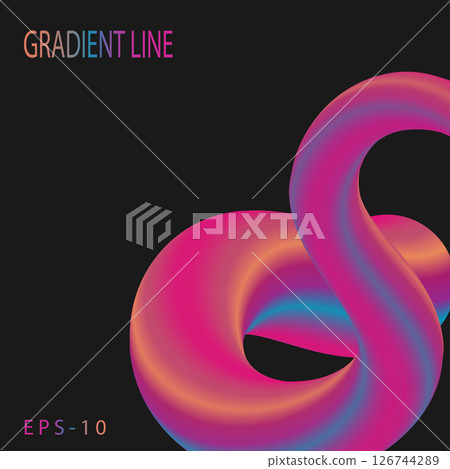 A dynamic form of color mixing. The colorful gradient design creates the illusion of volume. Liquid Art for design 126744289