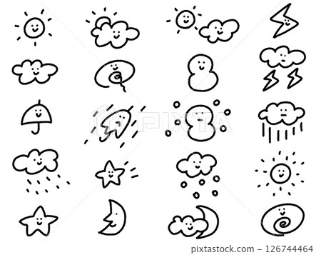 A cute weather icon set with faces 126744464