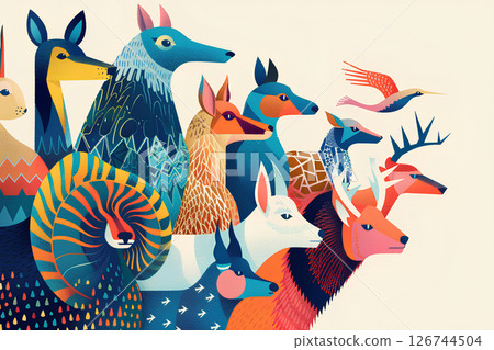 A collection of colorful animals A collection of colorful animals 126744504