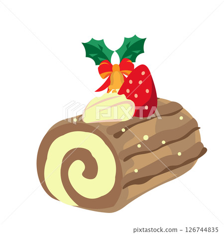 簡單的 Buche de Noel 插圖 126744835