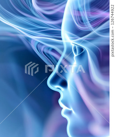 Abstract inner representation of the brain and neural network and digital art visuals 126744922