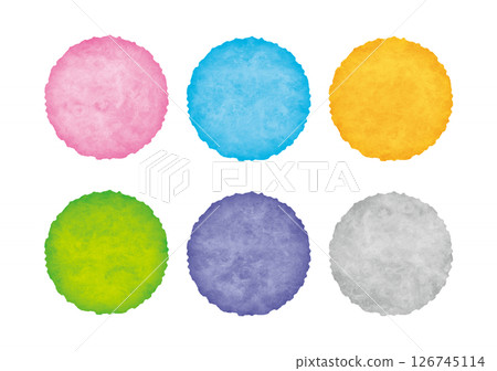 Watercolor round frame set 126745114
