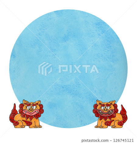 Shisa copy space (watercolor) 126745121