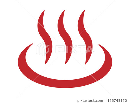 Hot spring mark (hot water icon) 126745150