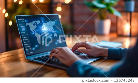 Image of password entry with cybersecurity and personal information protection in mind 126745242