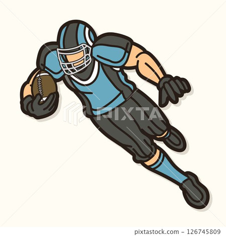 American Football Player Action Cartoon Sport Graphic Vector American Football Player Action Cartoon Sport Graphic Vector 126745809