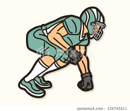 American Football Player Action Cartoon Sport Graphic Vector American Football Player Action Cartoon Sport Graphic Vector 126745811
