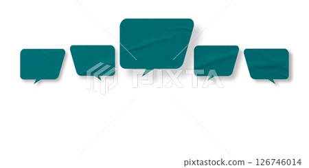 Green speech bubble crumpled paper isolated on transparent background 126746014
